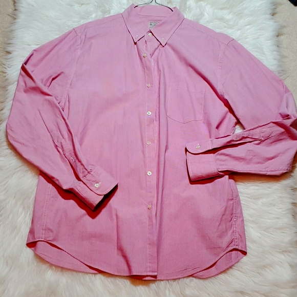 J. Crew Other - J. Crew white and red stripped button down L